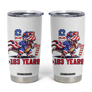 Funny 67 Meme Dinosaur American Pride Tumbler Cup USA 250th Anniversary