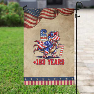 Funny 67 Meme Dinosaur American Pride Patriotic Garden Flag USA 250th Anniversary
