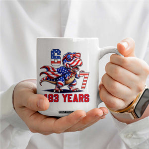 Funny 67 Meme Dinosaur American Pride Coffee Mug USA 250th Anniversary
