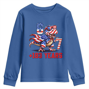 Funny 67 Meme Dinosaur American Pride Youth Sweatshirt USA 250th Anniversary