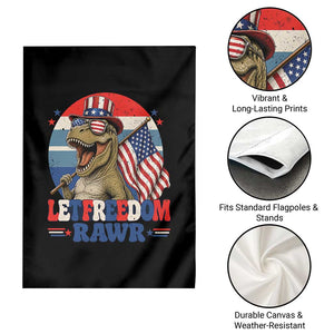 Red White Blue Dinosaur Pride Garden Flag Let Freedom Rawr TS12 Print Your Wear