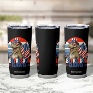 Red White Blue Dinosaur Pride Tumbler Cup Let Freedom Rawr