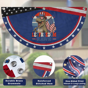 Red White Blue Dinosaur Pride Patriotic Fan Flag Let Freedom Rawr
