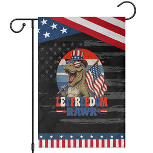 Red White Blue Dinosaur Pride Patriotic Garden Flag Let Freedom Rawr
