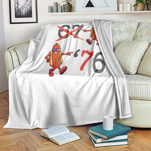 Funny 67 Meme Hot Dog Lover Throw Blanket USA 250 BBQ Celebration