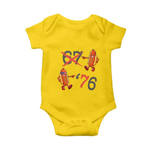 Funny 67 Meme Hot Dog Lover Baby Onesie USA 250 BBQ Celebration