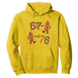 Funny 67 Meme Hot Dog Lover Hoodie USA 250 BBQ Celebration TS12 Daisy Print Your Wear