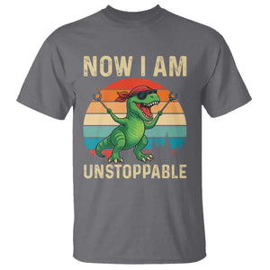 Now I Am Unstoppable T Shirt Funny Mama Saurus Dinosaur TS12 Charcoal Print Your Wear