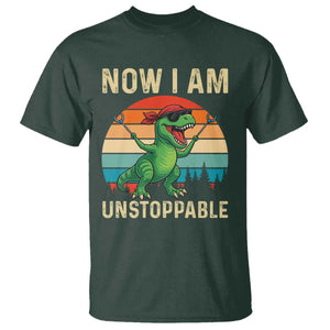 Now I Am Unstoppable T Shirt Funny Mama Saurus Dinosaur TS12 Dark Forest Green Print Your Wear