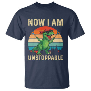 Now I Am Unstoppable T Shirt Funny Mama Saurus Dinosaur TS12 Navy Print Your Wear