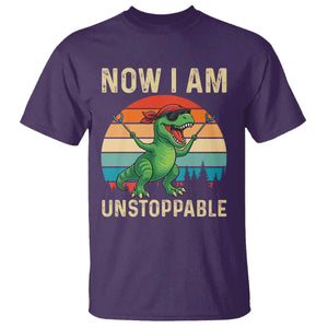 Now I Am Unstoppable T Shirt Funny Mama Saurus Dinosaur TS12 Purple Print Your Wear