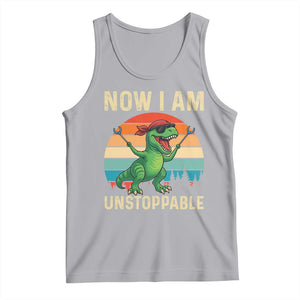 Now I Am Unstoppable Tank Top Funny Mama Saurus Dinosaur TS12 Athletic Heather Print Your Wear