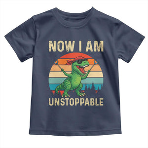 Now I Am Unstoppable Toddler T Shirt Funny Mama Saurus Dinosaur TS12 Navy Print Your Wear
