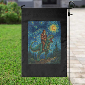 Bigfoot Dinosaur Garden Flag Funny Prehistoric Starry Night Van Gogh TS12 Print Your Wear