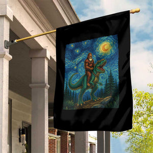 Bigfoot Dinosaur Garden Flag Funny Prehistoric Starry Night Van Gogh TS12 Print Your Wear