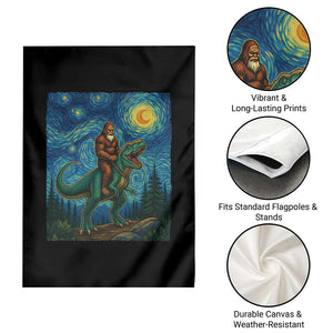 Bigfoot Dinosaur Garden Flag Funny Prehistoric Starry Night Van Gogh TS12 Print Your Wear