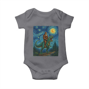 Bigfoot Dinosaur Baby Onesie Funny Prehistoric Starry Night Van Gogh TS12 Charcoal Print Your Wear