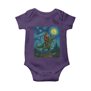 Bigfoot Dinosaur Baby Onesie Funny Prehistoric Starry Night Van Gogh TS12 Purple Print Your Wear