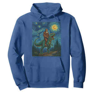 Bigfoot Dinosaur Hoodie Funny Prehistoric Starry Night Van Gogh TS12 Royal Blue Print Your Wear