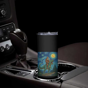 Bigfoot Dinosaur Skinny Tumbler Funny Prehistoric Starry Night Van Gogh TS12 Print Your Wear