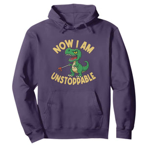 Now I Am Unstoppable Hoodie Funny Dinosaur Lovers TS12 Purple Print Your Wear