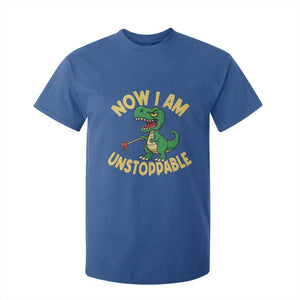 Now I Am Unstoppable T Shirt For Kid Funny Dinosaur Lovers TS12 Royal Blue Print Your Wear