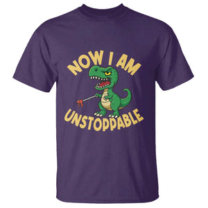 Now I Am Unstoppable T Shirt Funny Dinosaur Lovers TS12 Purple Print Your Wear