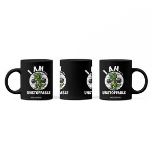 I Am Unstoppable Coffee Mug Funny Weightlifting Dinosaur Gym TS12 Print Your Wear