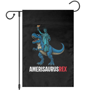 Patriotic Dinosaur Garden Flag Funny Amerisaurus Rex Statue Of Liberty Dino TS12 Black Print Your Wear