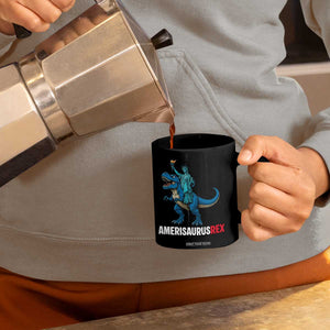 Patriotic Dinosaur Coffee Mug Funny Amerisaurus Rex Statue Of Liberty Dino TS12 Print Your Wear