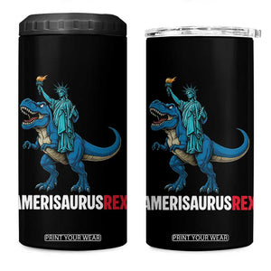 Patriotic Dinosaur 4 in 1 Can Cooler Tumbler Funny Amerisaurus Rex Statue Of Liberty Dino TS12 One Size: 16 oz Black Print Your Wear
