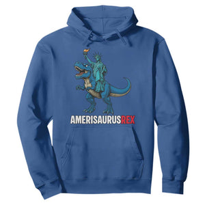 Patriotic Dinosaur Hoodie Funny Amerisaurus Rex Statue Of Liberty Dino TS12 Royal Blue Print Your Wear