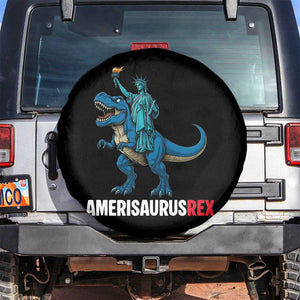 Patriotic Dinosaur Spare Tire Cover Funny Amerisaurus Rex Statue Of Liberty Dino TS12 No hole Black Print Your Wear