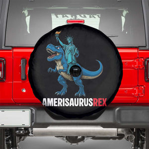 Patriotic Dinosaur Spare Tire Cover Funny Amerisaurus Rex Statue Of Liberty Dino TS12 Black Print Your Wear