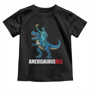 Patriotic Dinosaur Toddler T Shirt Funny Amerisaurus Rex Statue Of Liberty Dino TS12 Black Print Your Wear