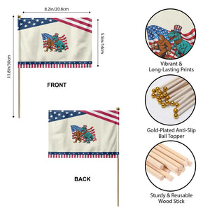 Funny Patriotic Patriotic Handheld Flag Bigfoot Walking Dinosaur With USA Flag TS12 Print Your Wear