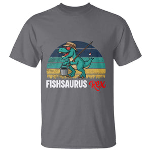 Funny Dinosaur T Shirt Fishsaurus Rex Fishing Lover TS12 Charcoal Print Your Wear