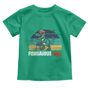 Funny Dinosaur Toddler T Shirt Fishsaurus Rex Fishing Lover TS12 Irish Green Print Your Wear