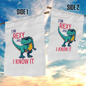Funny Dinosaur Garden Flag I Am Rexy And I Know It TS12 Print Your Wear