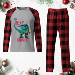 Funny Dinosaur Plaid Pajama Set I Am Rexy And I Know It TS12 Buffalo Plaid Print Your Wear