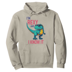 Funny Dinosaur Hoodie I Am Rexy And I Know It TS12 Sand Print Your Wear