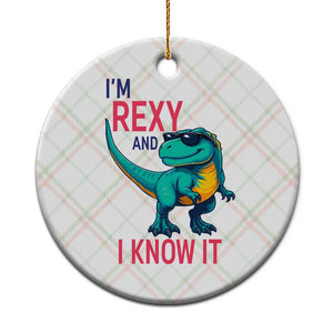 Funny Dinosaur Ceramic Ornament I Am Rexy And I Know It TS12 1pc Christmas Plaid Print Your Wear