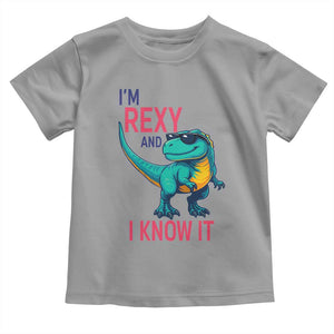 Funny Dinosaur Toddler T Shirt I Am Rexy And I Know It TS12 Sport Gray Print Your Wear
