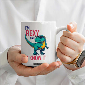 Funny Dinosaur Coffee Mug I Am Rexy And I Know It TS12 Print Your Wear