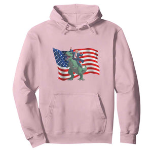 Funny Trump Riding Dinosaur Hoodie America Flag Patriotic TS12 Light Pink Print Your Wear