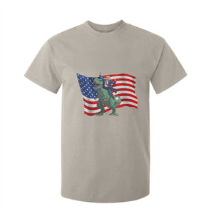 Funny Trump Riding Dinosaur T Shirt For Kid America Flag Patriotic TS12 Sand Print Your Wear