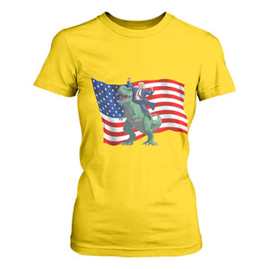 Funny Trump Riding Dinosaur T Shirt For Women America Flag Patriotic TS12 Daisy Print Your Wear