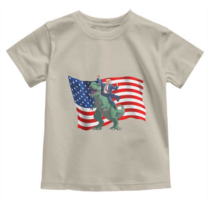 Funny Trump Riding Dinosaur Toddler T Shirt America Flag Patriotic TS12 Sand Print Your Wear
