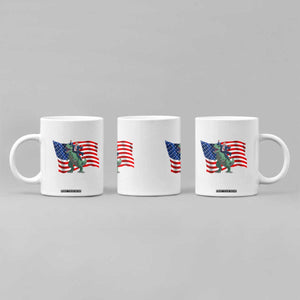 Funny Trump Riding Dinosaur Coffee Mug America Flag Patriotic TS12 Print Your Wear