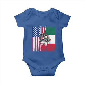Mexican American Pride Baby Onesie Bicultural Heritage Girl Vintage Flag TS12 Royal Blue Print Your Wear